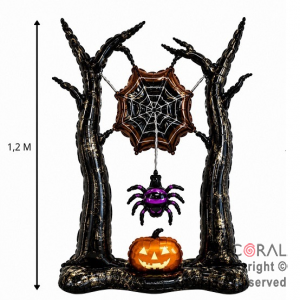 GLOBO METALIZADO HALLOWEEN TELARA�A 120 CM (U2604-14)